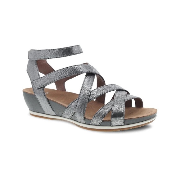 Dansko Shoes - Dansko Veruca Silver Gladiator Wedge Sandal Size 39